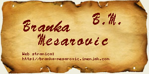Branka Mesarović vizit kartica